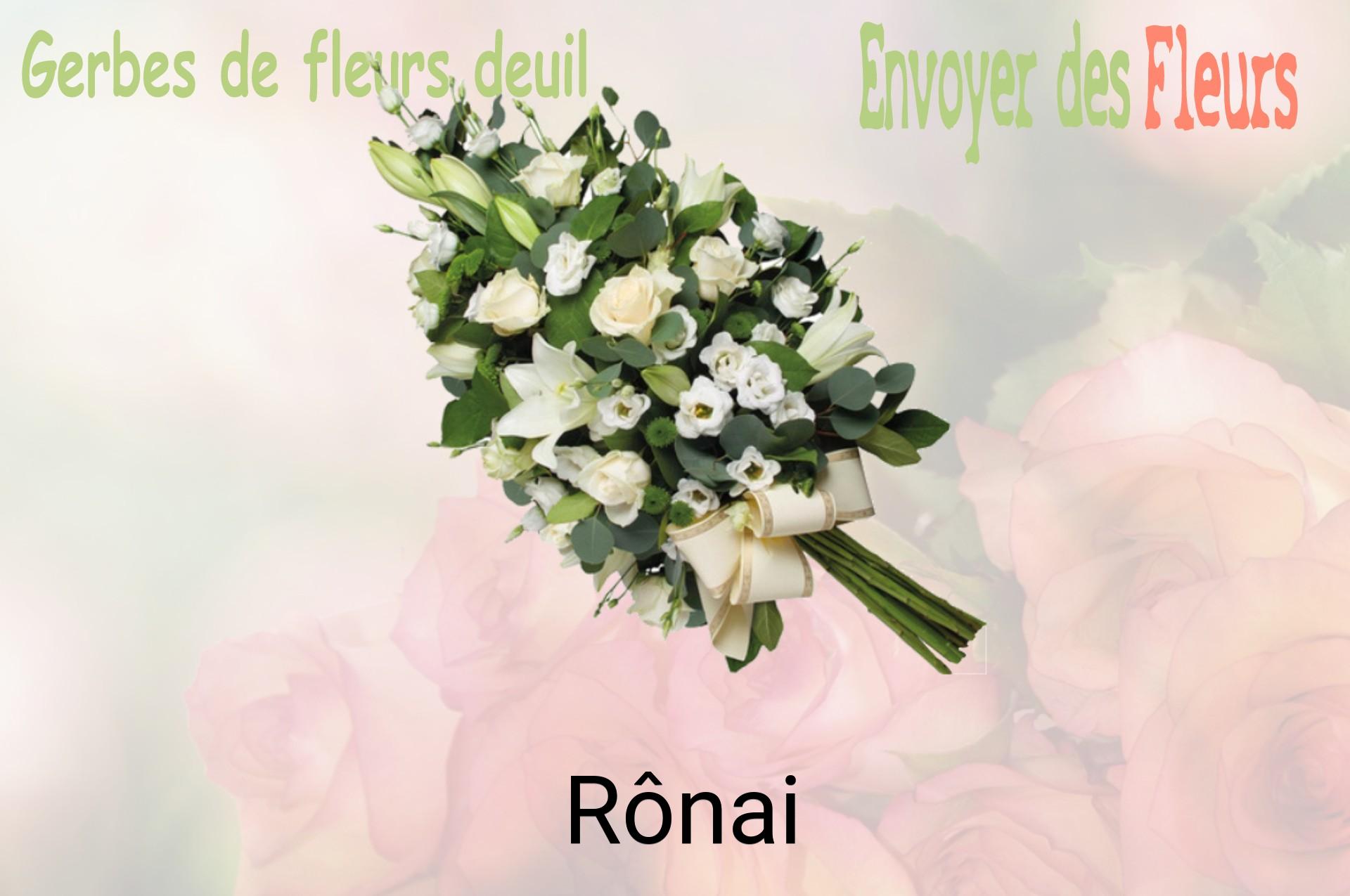Gerbe de fleurs de deuil livrée à Rônai